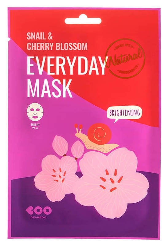 

Маска для лица тканевая сияние кожи с экстрактом муцина улитки и сакуры Snail & Cherry Blossom Every Day Mask