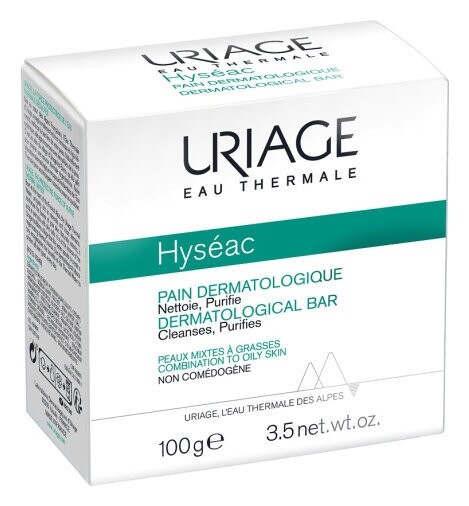 Мыло для кожи лица и тела дерматологическое Dermatologic Bar Uriage Hyseac