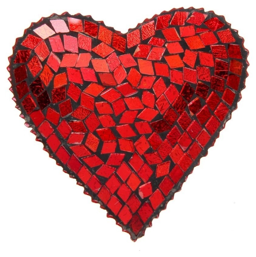 Подсвечник в форме Сердца стеклянный  