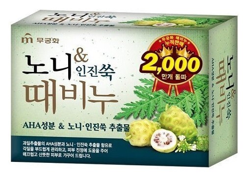 Мыло-скраб для тела с экстрактом полыни и нони отшелушивающее и успокаивающее Noni & Foremost Mugworth Scrub Soap  Mukunghwa