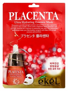 Маска тканевая для лица с экстрактом плаценты Placenta Ultra Hydrating Essence Mask Ekel