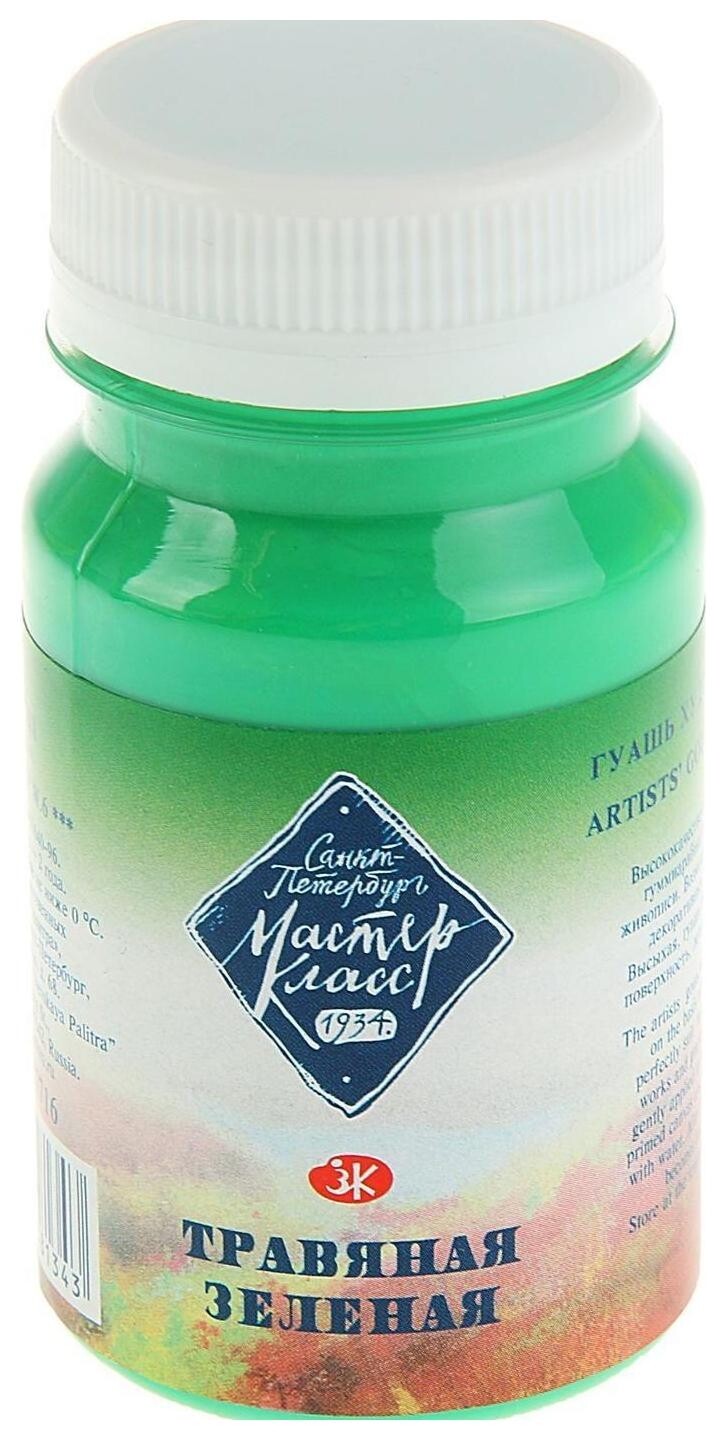 Гуашь художественная травяная зелёная Мастер-класс  Невская палитра