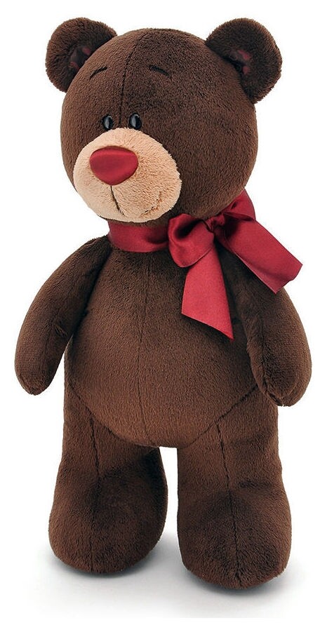 Игрушка мягкая Мишка с красным бантиком стоячий Choco  Orange toys