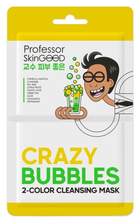 Маска для лица пузырьковая двухцветная Crazy Bubbles 2 Color Cleansing Mask  Professor SkinGOOD