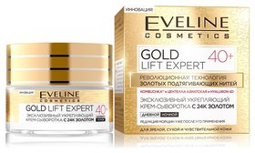 Крем-сыворотка эксклюзивный укрепляющий с 24к золотом 40+ Gold Lift Expert Eveline Cosmetics