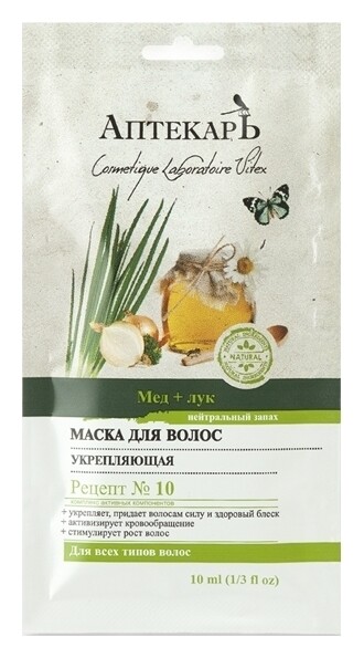 Маска для волос укрепляющая Мед + лук Рецепт №10  Белита - Витэкс