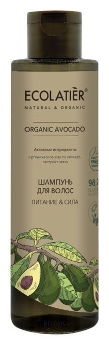 Шампунь для волос Питание & сила Ecolatier Organic Avocado