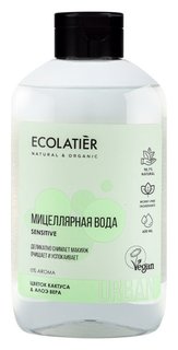 Мицеллярная вода для снятия макияжа для чувствительной кожи Цветок кактуса & алоэ вера Ecolatier