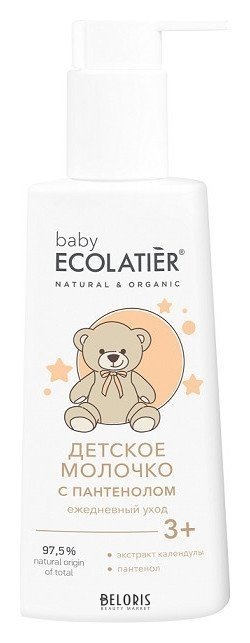 Детское молочко с пантенолом Ежедневный уход 3+ Ecolatier Baby