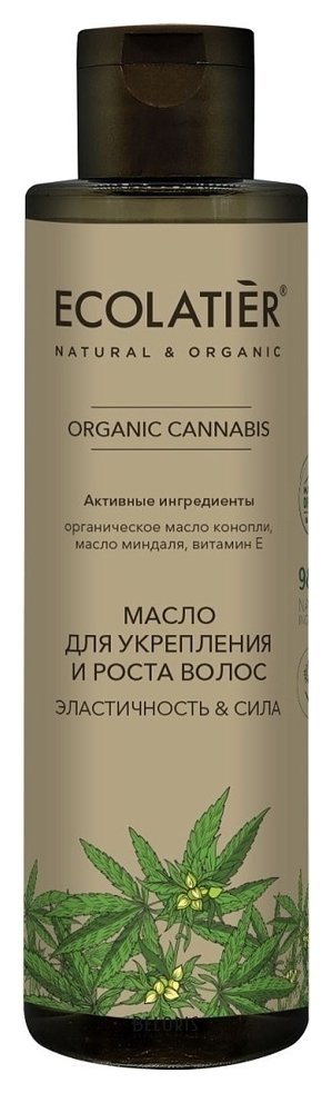 Масло для укрепления и роста волос Эластичность & сила Ecolatier Organic Cannabis