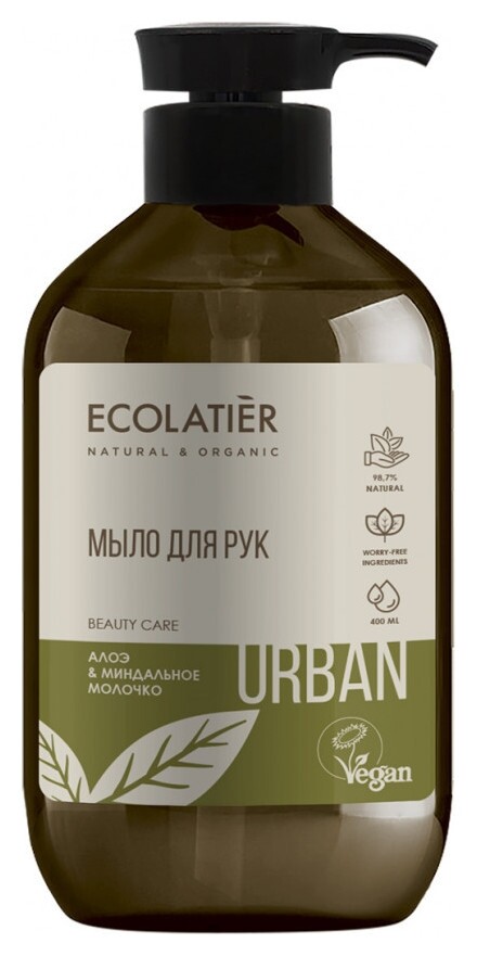 Жидкое мыло для рук Алоэ & миндальное молочко  Ecolatier