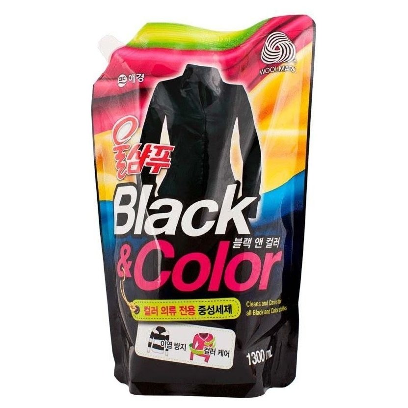 Жидкое средство для стирки черного и цветного белья Wool Shampoo Black  Color (Объем 1300 мл)