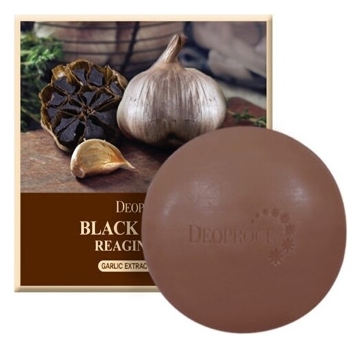Мыло для лица с экстрактом чёрного чеснока Black Garlic Reaging Soap  DEOPROCE
