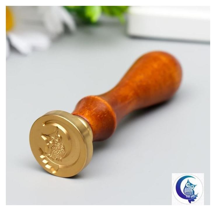 

Печать для сургуча с деревянной ручкой "Филин на месяце" 9х2,5х2,5 см