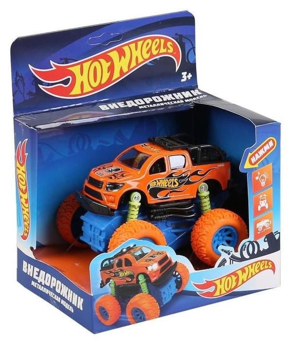 Машина металлическая «Hot Wheels внедорожник» 12 см, инерция, подвеска, световые и звуковые эффекты  Технопарк