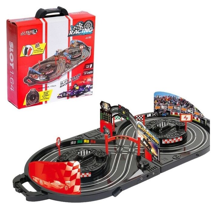 Автотрек в кейсе «Ралли», работает от сети  