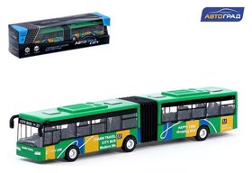 Автобус металлический «Городской транспорт», инерционный, масштаб 1:64, цвет зелёный Автоград