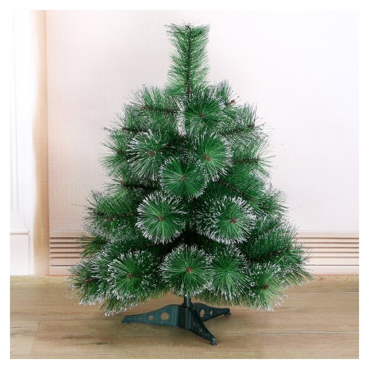 Кедр серебро 60 см, D нижнего яруса 50 см, D иголок 10 см, 35 веток, пласт подставка  Зимнее волшебство