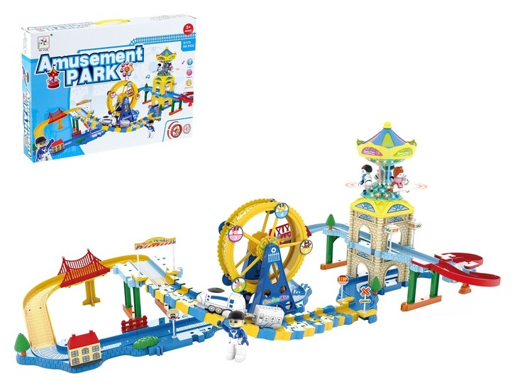 Железная дорога «Парк развлечений», световые и звуковые эффекты, работает от батареек  