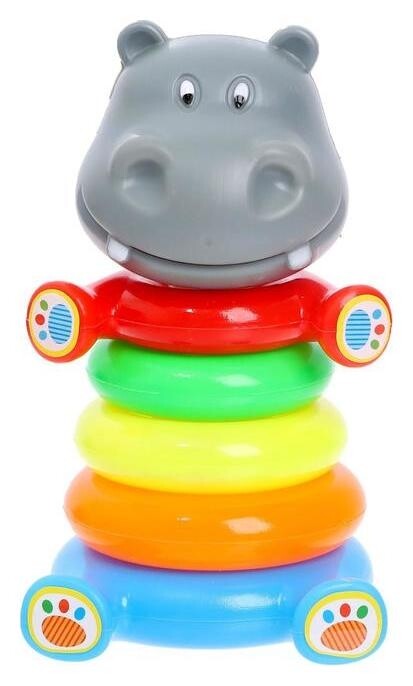 Пирамидка «Бегемотик», 5 колец  