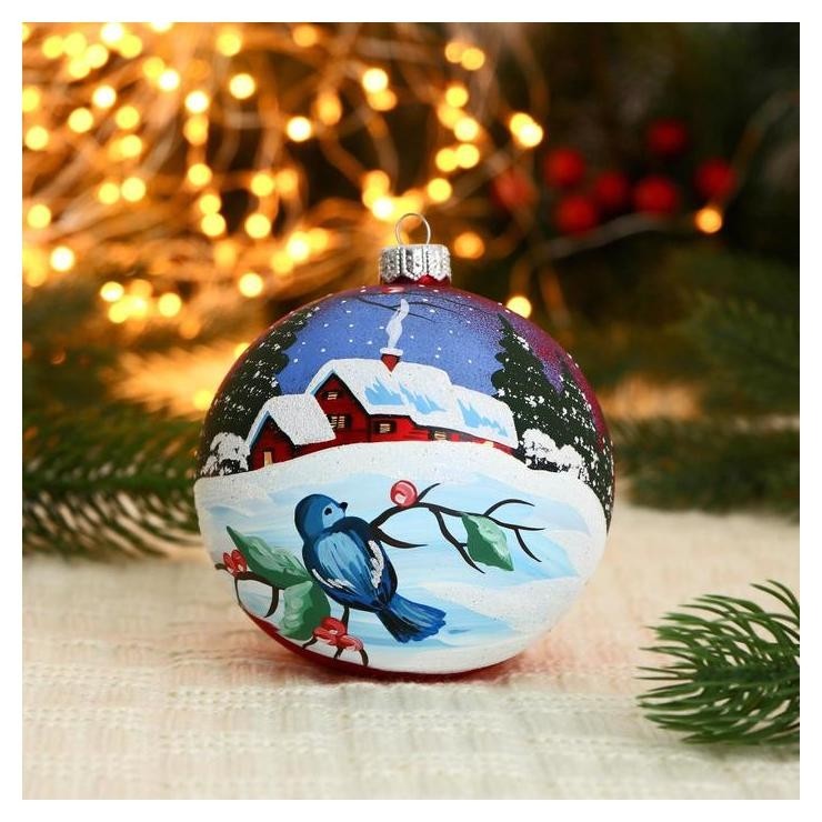 

Ёлочный шар D-10 см "Зимние ягоды"