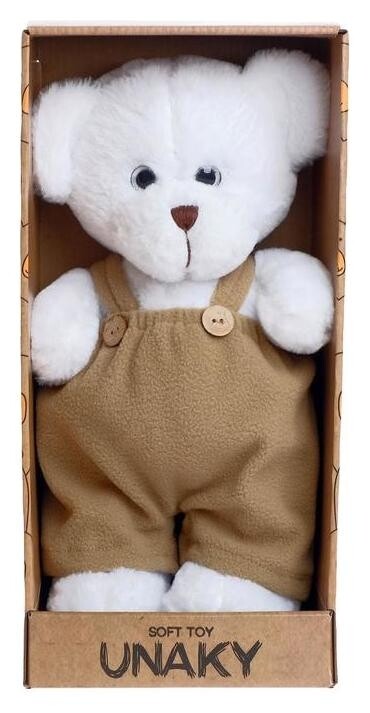 Мягкая игрушка Медведица сильва, во флисовом комбинезоне хаки, 33 см Unaky Soft toy