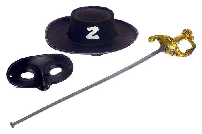 Набор героя «Зорро», 3 предмета 