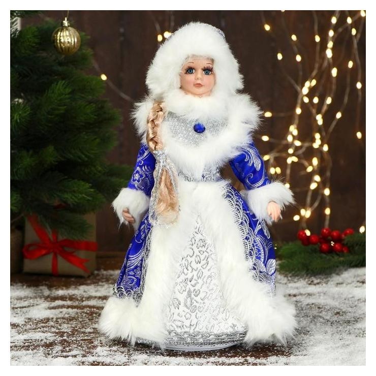 

Снегурочка "Шик" в синей шубке и шапочке, 17х35 см