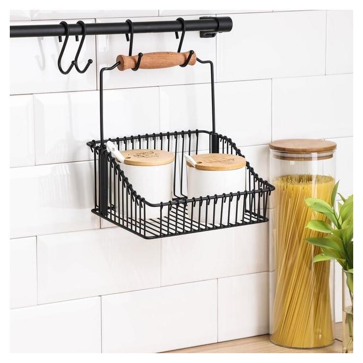 Рейлинговая система для кухни Tekno-tel Re'black, 8 предметов, цвет чёрный  Tekno-Tel