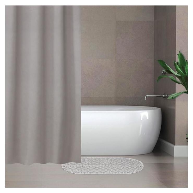 Набор для ванной Savanna «Селест»: штора 180×180 см, ковёр 38×69 см, цвет серебристый