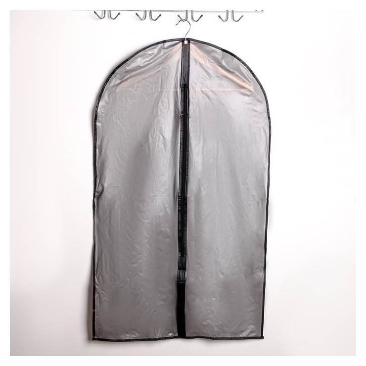 Чехол для одежды 60×100 см, плотный пвх, цвет серый