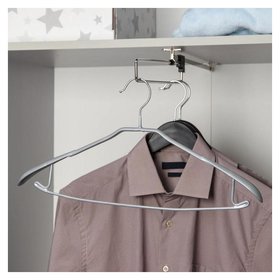 Вешалка-плечики для одежды доляна, размер 46-48, антискользящее покрытие, широкие плечики, цвет серый Доляна