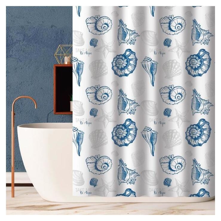 Шторка в ванную Take Me To море 180 х 180 см See you home