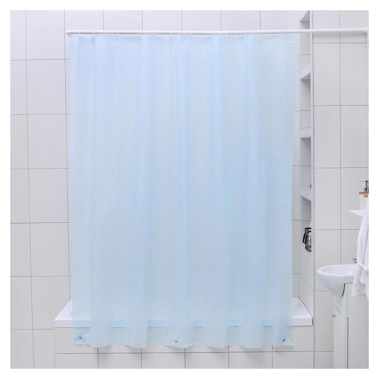 Штора для ванной комнаты «Классика», 180×180 см, Peva, с магнитами, цвет голубой