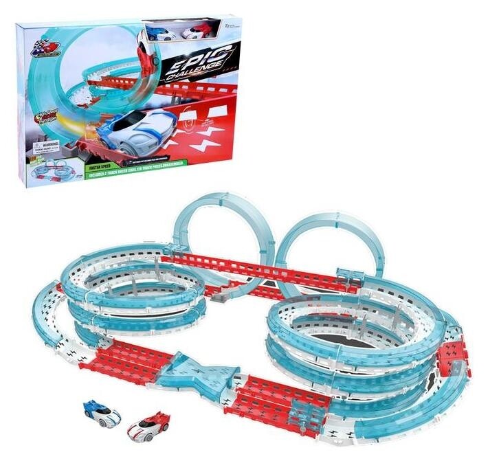 Автотрек «Испытание скоростью», 2 машинки, работает от батареек  
