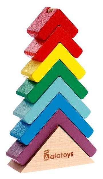 Пирамидка «Ёлочка» основание, 7 деталей, 8,3 × 2,9 × 14 Cм Alatoys