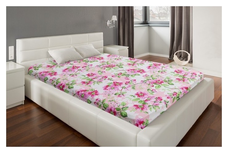 

Простыня 1,5 сп экономь и Я 150×215±3 «Цветы» цв.розовый, 120 г/м², 100%хлопок, бязь