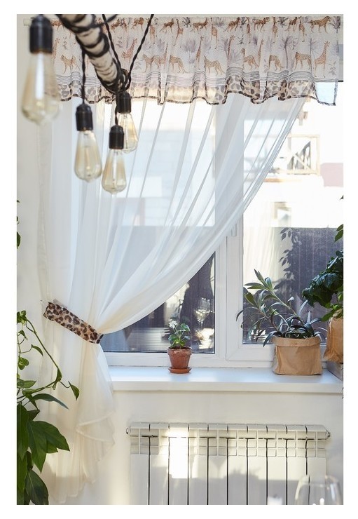

Тюль с подхватом и ламбрекеном "Beautyful Kitchen" 250х200см, 100% п/э, вуаль