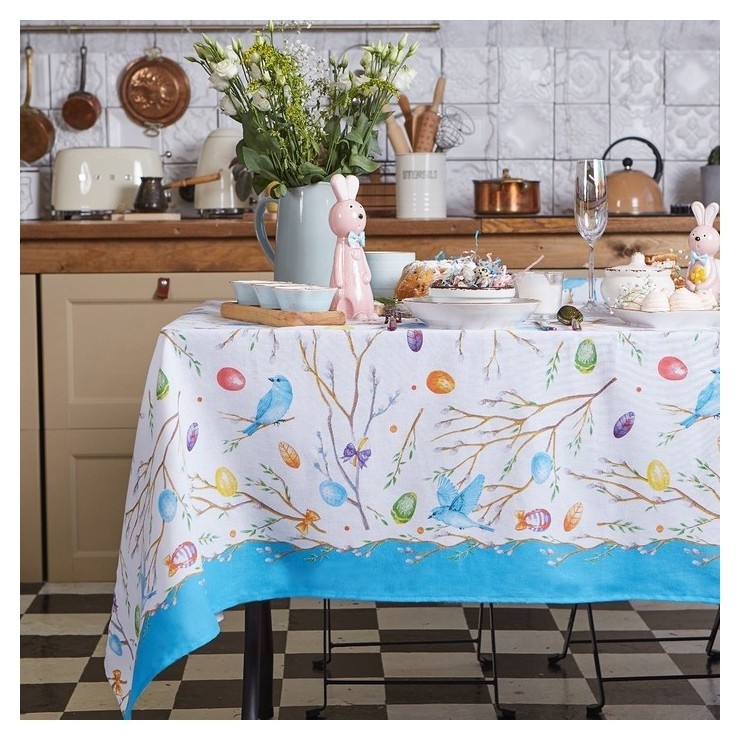

Скатерть доляна Happy Easter 220х144 см