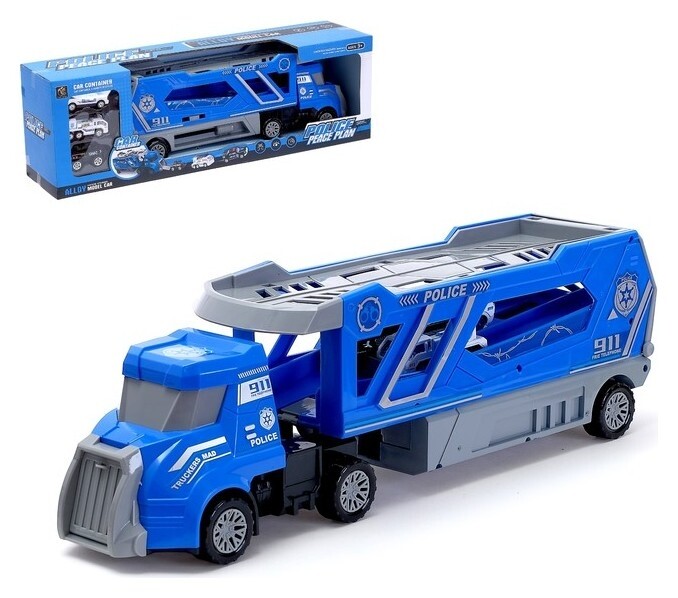 Грузовик инерционный «Полицейский автовоз» с 3 машинами  