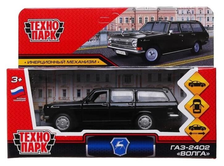 Машина металлическая «Газ-2402 волга», 12 см, открываются двери, багаж, цвет черный  Технопарк