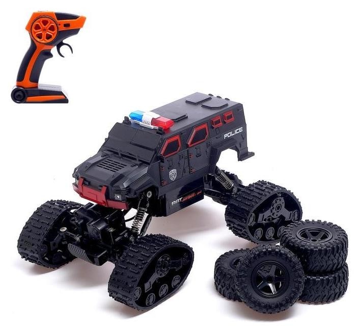 

Джип радиоуправляемый «Гусеничный вездеход», 1:15, полный привод 4WD работает от аккумулятор, цвет красный