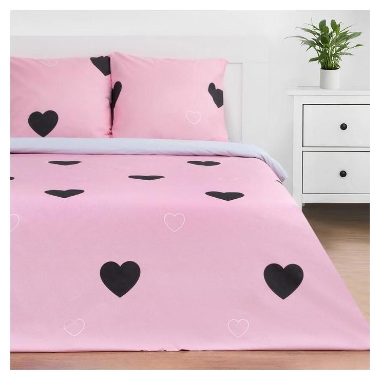 

Постельное белье этель евро Pink Heart 200*217 см,240*220 см,70*70 см -2 шт