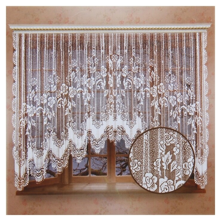 Штора 470х165 см, белый, 100% п/э, шторная лента  Лента