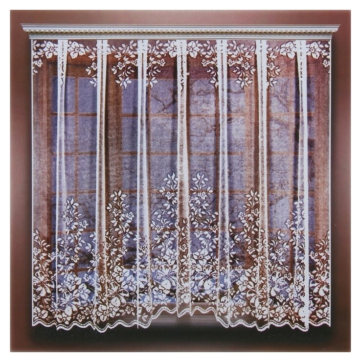 Штора кухонная 265х165 см, белый, 100% п/э, шторная лента  Лента