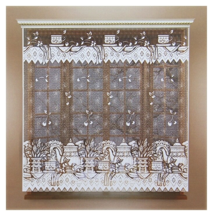 Штора без шторной ленты, ширина 170 см, высота 165 см, цвет белый  Лента