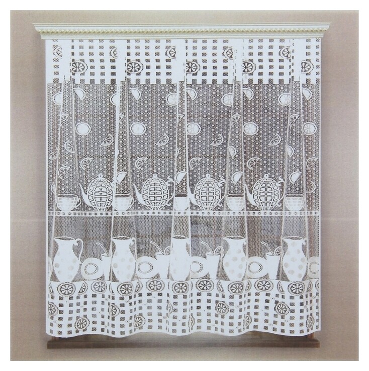 Занавеска кухонная без шторной ленты 170х170 см, цвет белый Лента