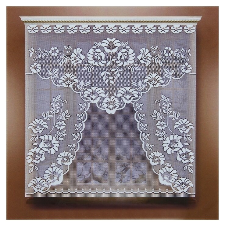 Штора 110х120 см, белый, 100% п/э, без шторной ленты  Лента