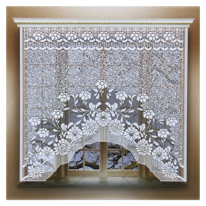 Штора без шторной ленты, ширина 170 см, высота 160 см, цвет белый  Лента