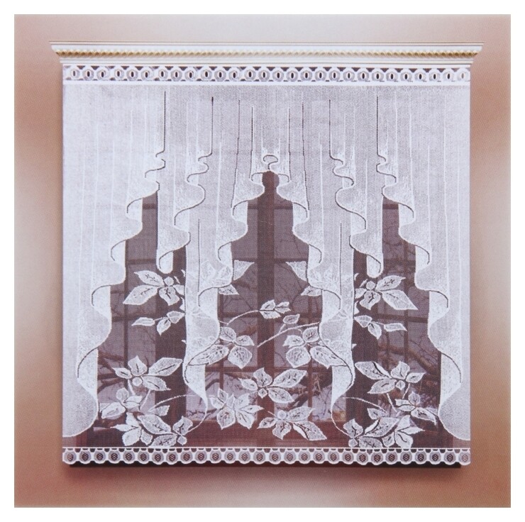 Штора 170х160 см, белый, без шторной ленты  Лента